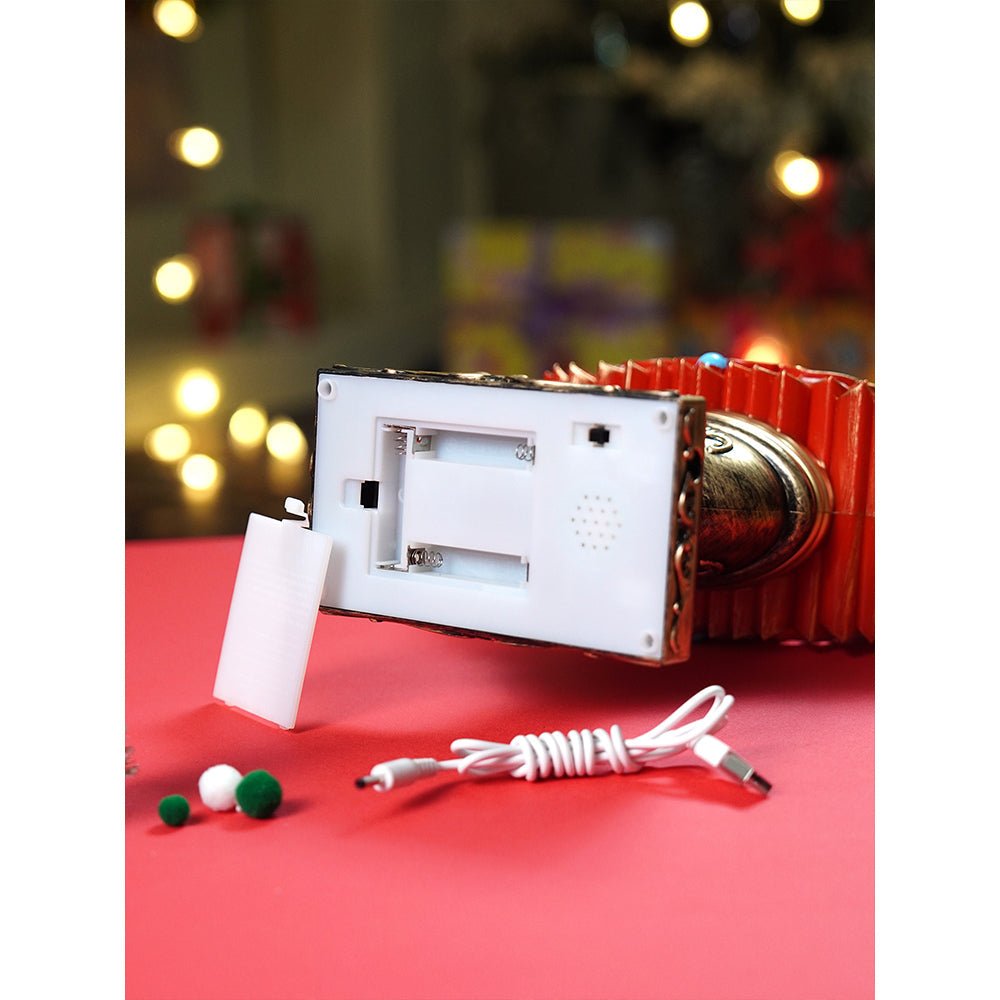 Little Surprise Box Gold & Red Tree with Musical Glitter Water Lights, Christmas Home & table Décor - Christmas Decor