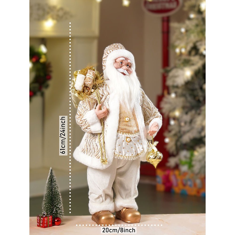 Little Surprise Box Gold shimmer robe Moving Face Musical christmas Santa Home and Table Décor - 24 inch Christmas Decor