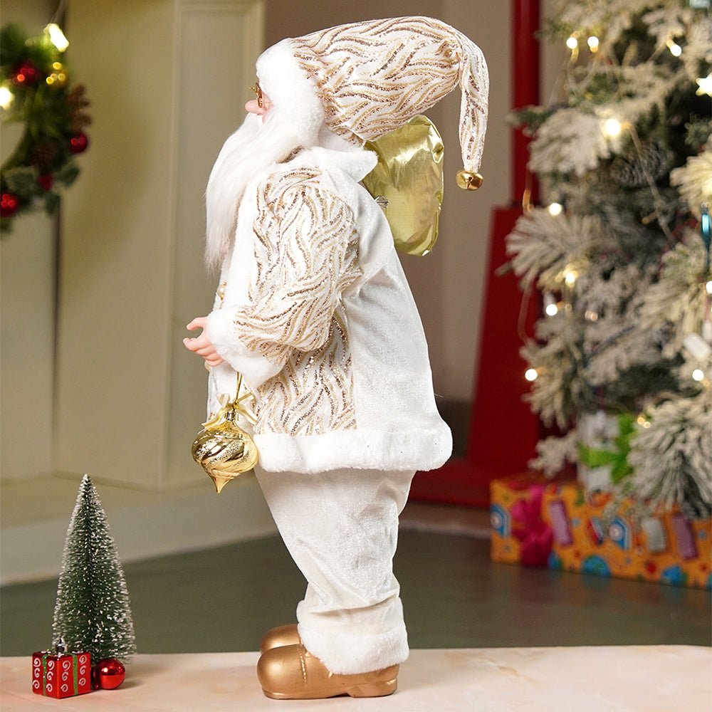 Little Surprise Box Gold shimmer robe Moving Face Musical christmas Santa Home and Table Décor - 24 inch Christmas Decor