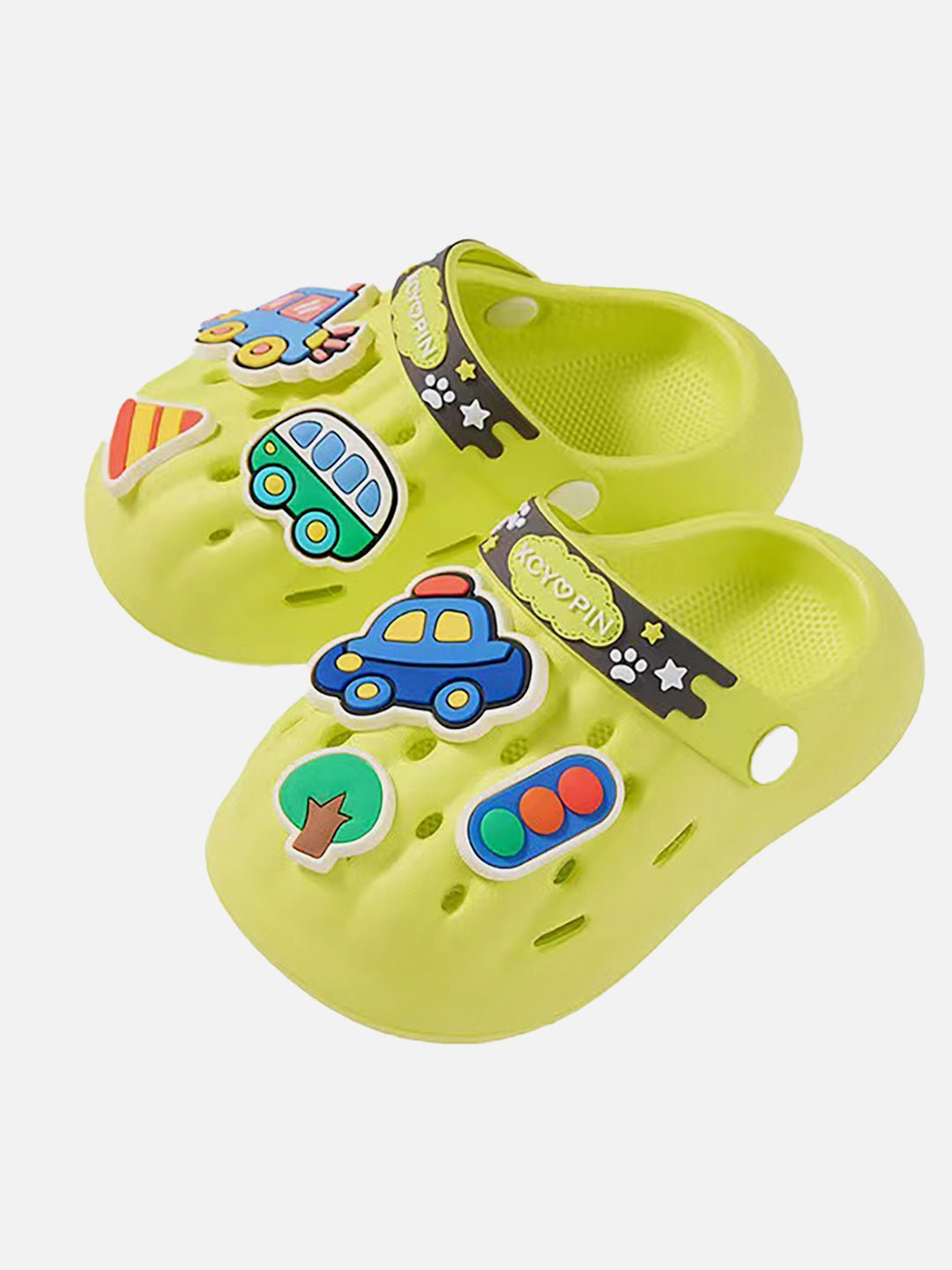 Little Surprise Box Green Car theme Slip on Clogs Footwear for Toddlers & Kids - LSB - FW - GRNCAR - 28EU