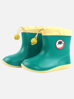 Little Surprise Box, Green & Cream Band Rubber Rain Gumboots for kids - LSB - GB - S7 - GRN - BAND - 25EU