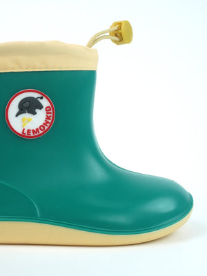 Little Surprise Box, Green & Cream Band Rubber Rain Gumboots for kids - LSB - GB - S7 - GRN - BAND - 25EU