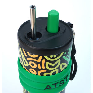 Little Surprise Box Green Doodle Fluorescent Tumbler & Water Bottle 550ml - Water Bottle