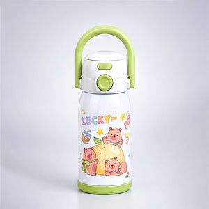 Little Surprise Box Green Lid Lucky Capybara Water Bottle | The Mom Store - Green Water Bottle