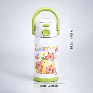 Little Surprise Box Green Lid Lucky Capybara Water Bottle | The Mom Store - Green Water Bottle
