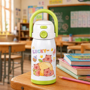 Little Surprise Box Green Lid Lucky Capybara Water Bottle | The Mom Store - Green Water Bottle