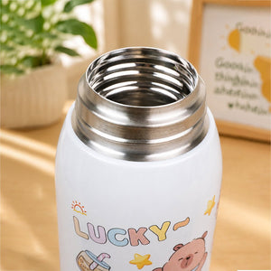 Little Surprise Box Green Lid Lucky Capybara Water Bottle | The Mom Store - Green Water Bottle