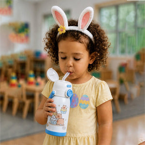 Little Surprise Box Green Lid Lucky Capybara Water Bottle | The Mom Store - Blue Water Bottle
