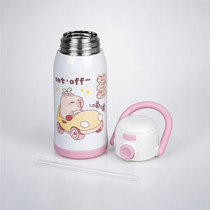 Little Surprise Box Green Lid Lucky Capybara Water Bottle | The Mom Store - Pink Water Bottle