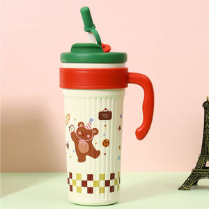 Little Surprise Box Green Lid, Party Teddy, Twilight Tumbler Series, Stainless Steel Tumbler and Water Bottle for Teens and Adults, 750 ml - Water Bottle