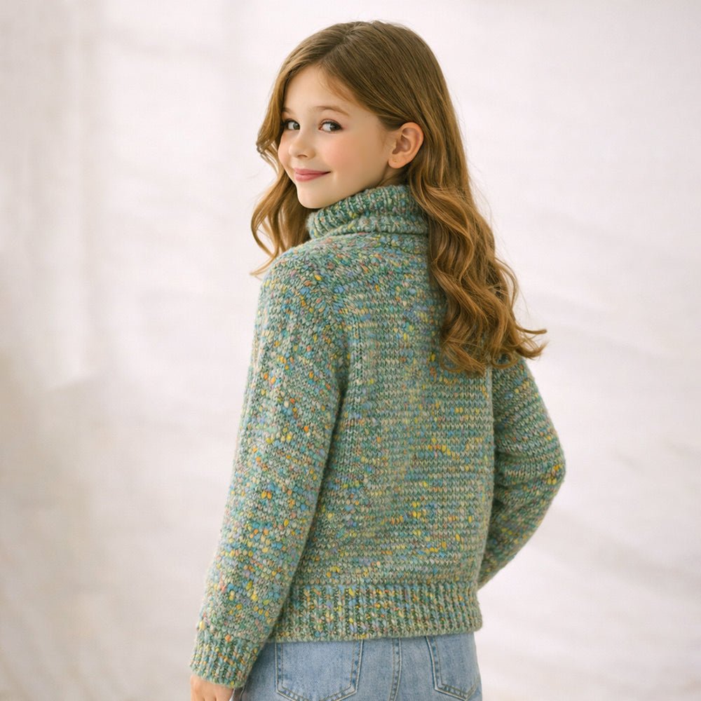 Little Surprise Box Green Multicolour Flower Knit Sweater, Winter Cardigan Sweater for Kids - 2 - 3 Years Kids Sweater