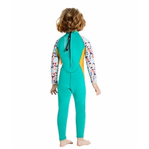 Little Surprise Box Green Nautical Printed Neoprene Kids Swimsuit with Washbag - 4 - 5 Years Kids Swimwear