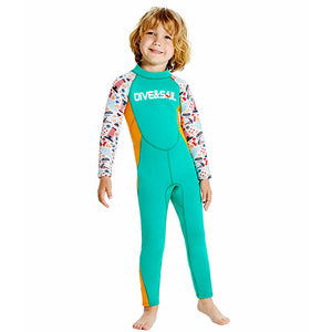 Little Surprise Box Green Nautical Printed Neoprene Kids Swimsuit with Washbag - 4 - 5 Years Kids Swimwear