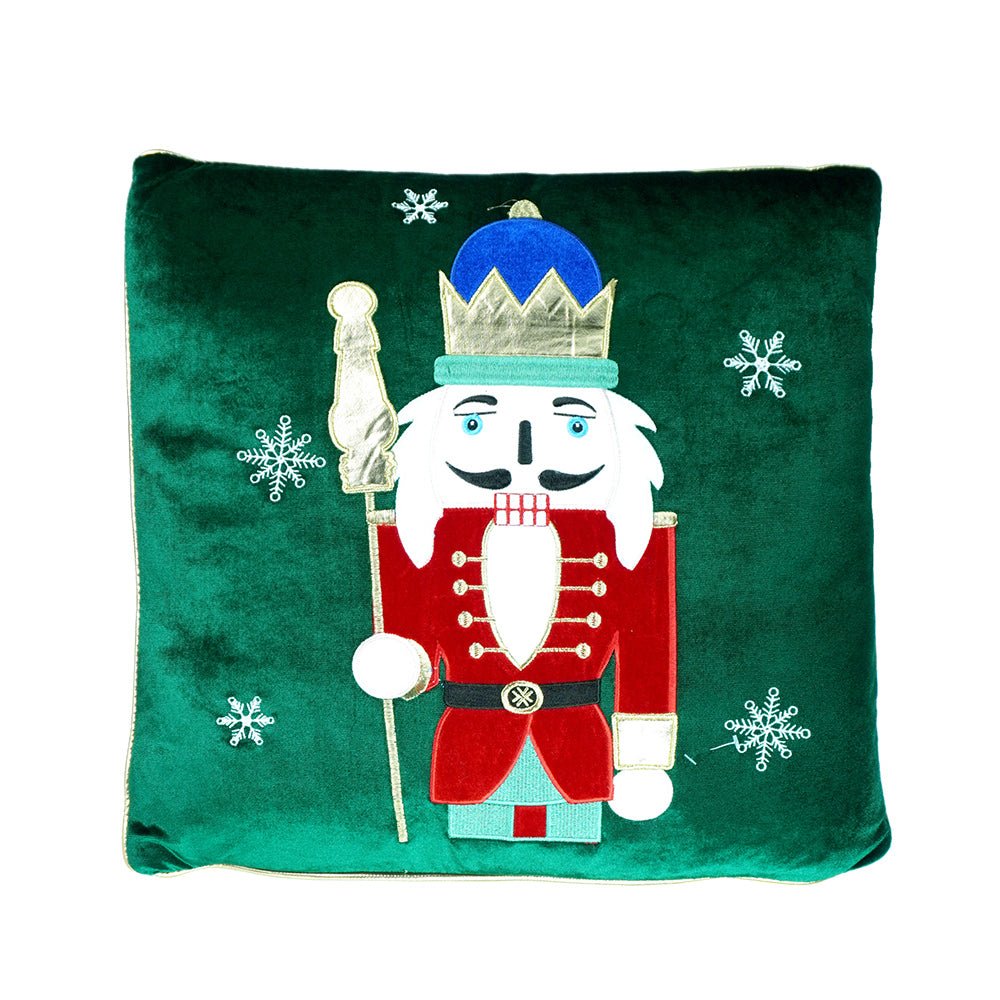 Little Surprise Box Green Nutcracker Soft Fluffy XMAS Pillow, Christmas Sofa Throw and Bedding Décor - Throw Pillow