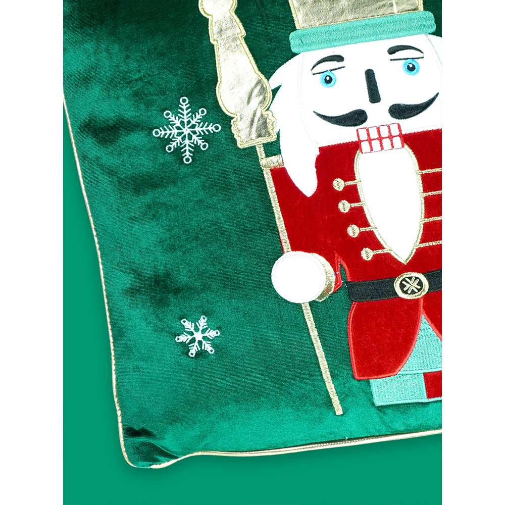 Little Surprise Box Green Nutcracker Soft Fluffy XMAS Pillow, Christmas Sofa Throw and Bedding Décor - Throw Pillow