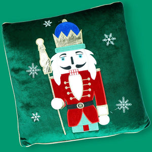 Little Surprise Box Green Nutcracker Soft Fluffy XMAS Pillow, Christmas Sofa Throw and Bedding Décor - Throw Pillow
