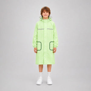 Little Surprise Box Green Pocket Patch Raincoat | The Mom Store - L Kids Raincoat