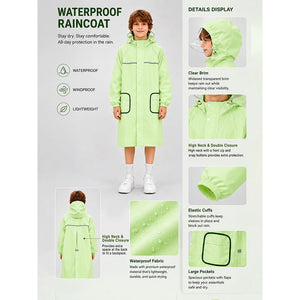 Little Surprise Box Green Pocket Patch Raincoat | The Mom Store - L Kids Raincoat