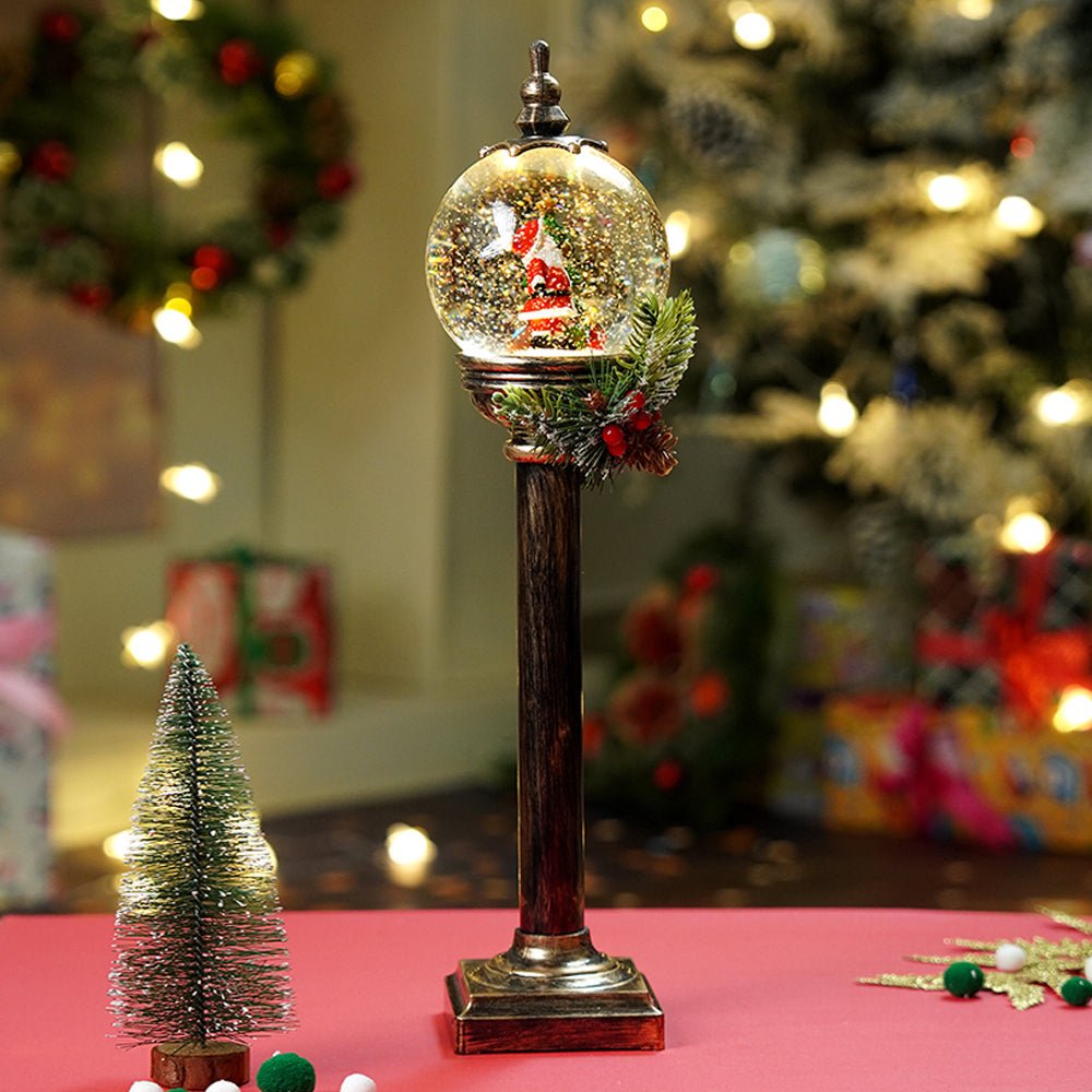 Little Surprise Box Green sack Santa Globe lamp style , Glitter water with lights christmas home and table décor - Christmas Decor