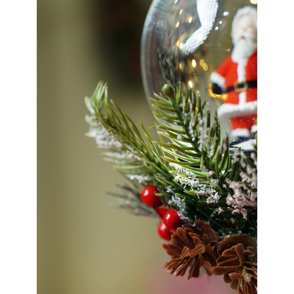 Little Surprise Box Green sack Santa Globe lamp style , Glitter water with lights christmas home and table décor - Christmas Decor