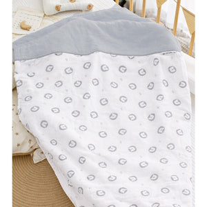 Little Surprise Box Grey Lion Plush Cotton Winter Wrapper with Hood - Baby Blanket