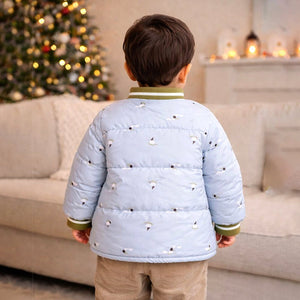 Little Surprise Box Grey & Olive Abstract Winter Jacket for Kids - 2 - 3Y Kids Sweater