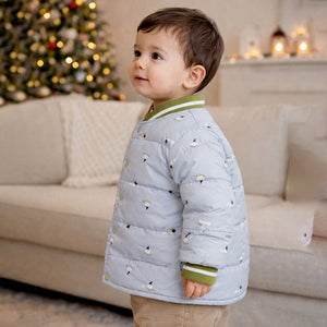 Little Surprise Box Grey & Olive Abstract Winter Jacket for Kids - 2 - 3Y Kids Sweater