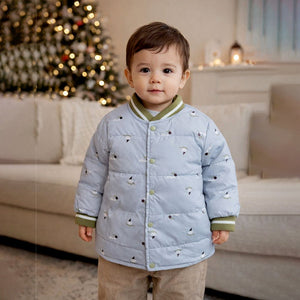 Little Surprise Box Grey & Olive Abstract Winter Jacket for Kids - 2 - 3Y Kids Sweater