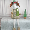 Little Surprise Box Grey Sitting Long Legs Reindeer with Ski Boards Christmas décor - LSB - CMS - GREYSKIDEER - TBLDEC
