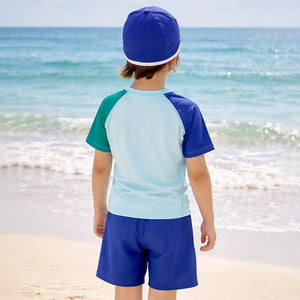 Little Surprise Box Groovy Cartoon Print Kids Swimwear Set with Cap (2 Pcs, UPF 50+) - 4 - 5 Years Kids Swimwear