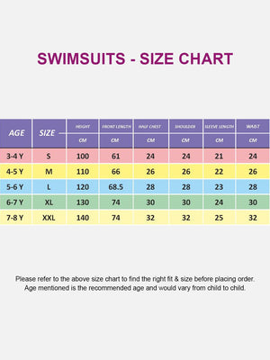 Little Surprise Box, Half Sleeves Kids Swimwear Orange Sunshine Printed Knee Length With UPF 50+ - Kids Swimwear