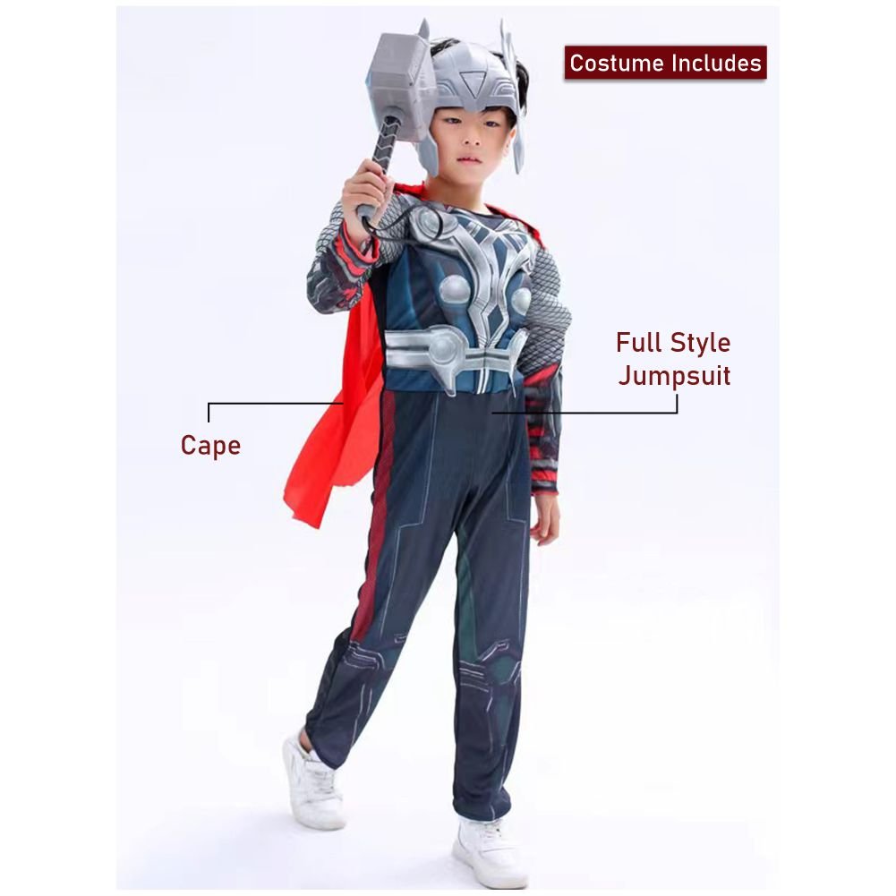 Little Surprise Box Hammer Superhero Kids Halloween Costume Fancy Dress Up - LSB - HWC - HAMMERHERO - 4 - 6Y