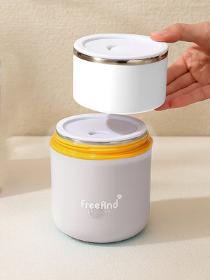 Little Surprise Box Handle Compact Stainless Steel Snack Tiffin Box For Kids And Adults - LSB - LB - BRWN - HANDL - SNACK