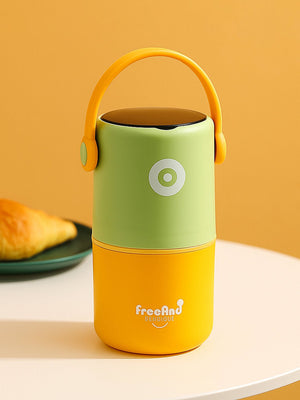 Little Surprise Box Handle Compact Stainless Steel Snack Tiffin Box For Kids And Adults - LSB - LB - MNTYEL - HANDL - SNACK