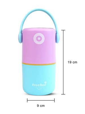 Little Surprise Box Handle Compact Stainless Steel Snack Tiffin Box For Kids And Adults - LSB - LB - PURBLU - HANDL - SNACK