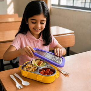 Little Surprise Box Happy Bites Lunch Box | The Mom Store - Yellow Lunch Box