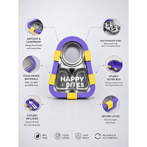 Little Surprise Box Happy Bites Lunch Box | The Mom Store - Yellow Lunch Box
