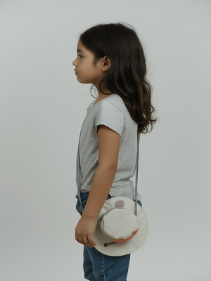 Little Surprise Box Hat Shape Casual Mini size Outdoor/Beach Sling Bag for Kids - LSB - BG - CRMHAT