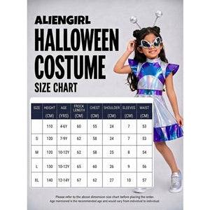 Little Surprise Box, Holographic Alien Girl, Kids Halloween Costume Fancy Dress Up - S Halloween Costumes