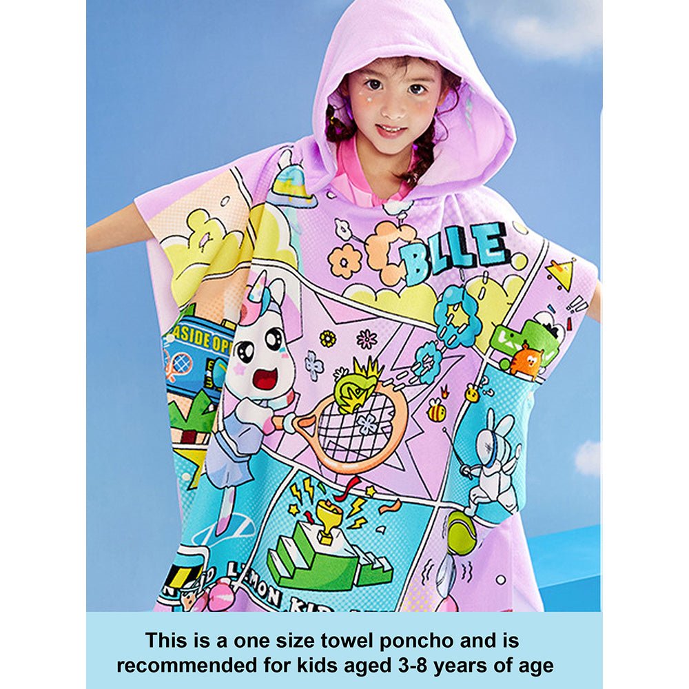 Little Surprise Box Hooded Swim Poncho/ Bath Towel/ swim coverup for Kids - LSB-SW-BLUTOWEL