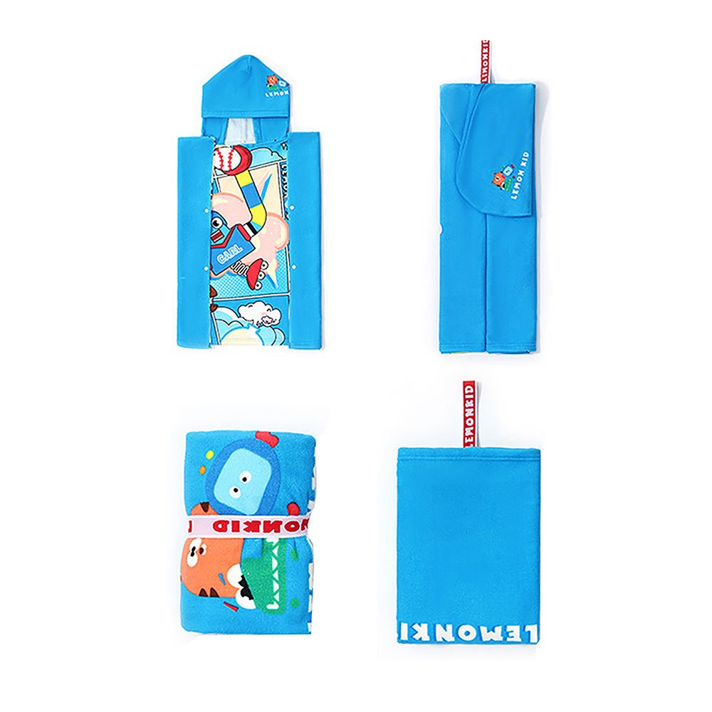 Little Surprise Box Hooded Swim Poncho/ Bath Towel/ swim coverup for Kids - LSB-SW-BLUTOWEL