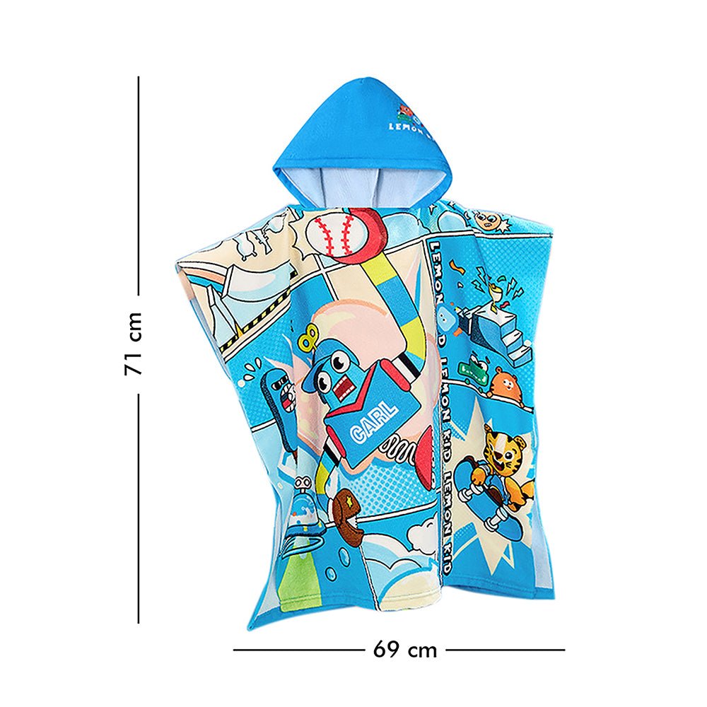 Little Surprise Box Hooded Swim Poncho/ Bath Towel/ swim coverup for Kids - LSB-SW-BLUTOWEL