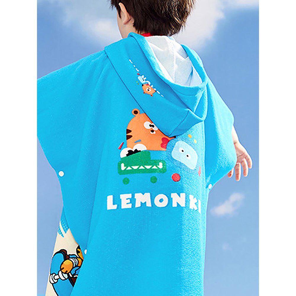 Little Surprise Box Hooded Swim Poncho/ Bath Towel/ swim coverup for Kids - LSB-SW-BLUTOWEL