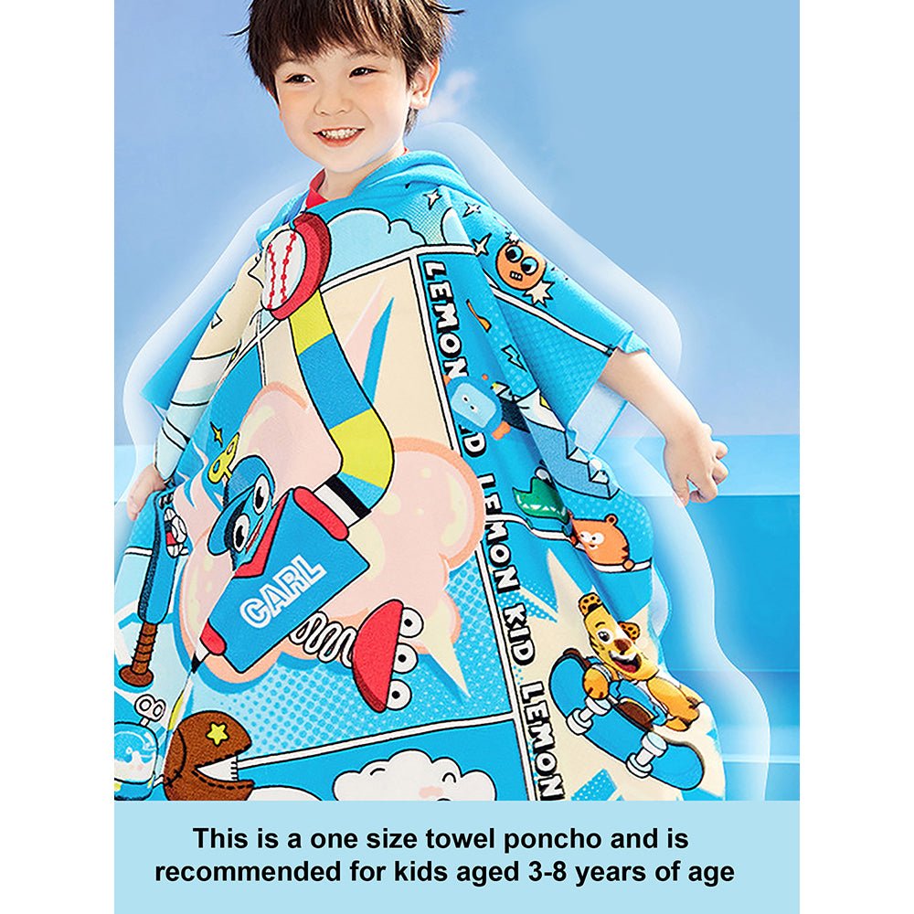 Little Surprise Box Hooded Swim Poncho/ Bath Towel/ swim coverup for Kids - LSB-SW-BLUTOWEL