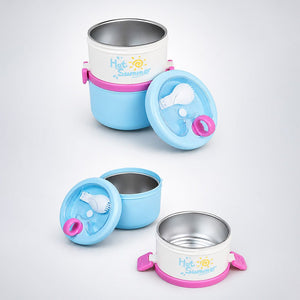 Little Surprise Box Hot Summer Double Decker Stainless Steel Lunch Box - Blue Baby Food & Storage