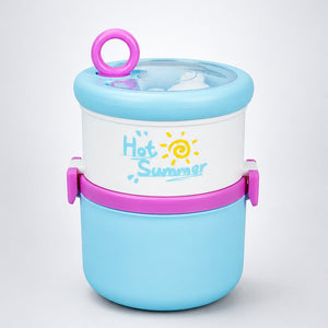 Little Surprise Box Hot Summer Double Decker Stainless Steel Lunch Box - Blue Baby Food & Storage