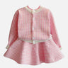 Little Surprise Box Houndstooth 2 pcs Cardigan & skirt Winterwear set for Girls - LSB - 2PCSKRT - PINKHNDSTH - 3 - 4Y
