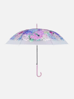 Little Surprise Box, Hydrangea Bunch Floral Print Translucent All-season Umbrella for kids & Adults. - LSB-UM-Hydrangeapink