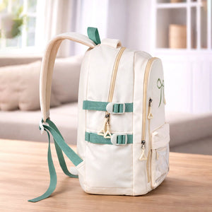 Little Surprise Box Ivory Bow Multi - Pocket School Backpack for Kids & Teens - School Bag