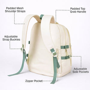 Little Surprise Box Ivory Bow Multi - Pocket School Backpack for Kids & Teens - School Bag